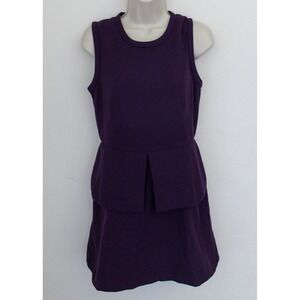 Kate Spade Saturday Dress Size 4 Purple Peplum Sheath Sleeveless Wool Blend